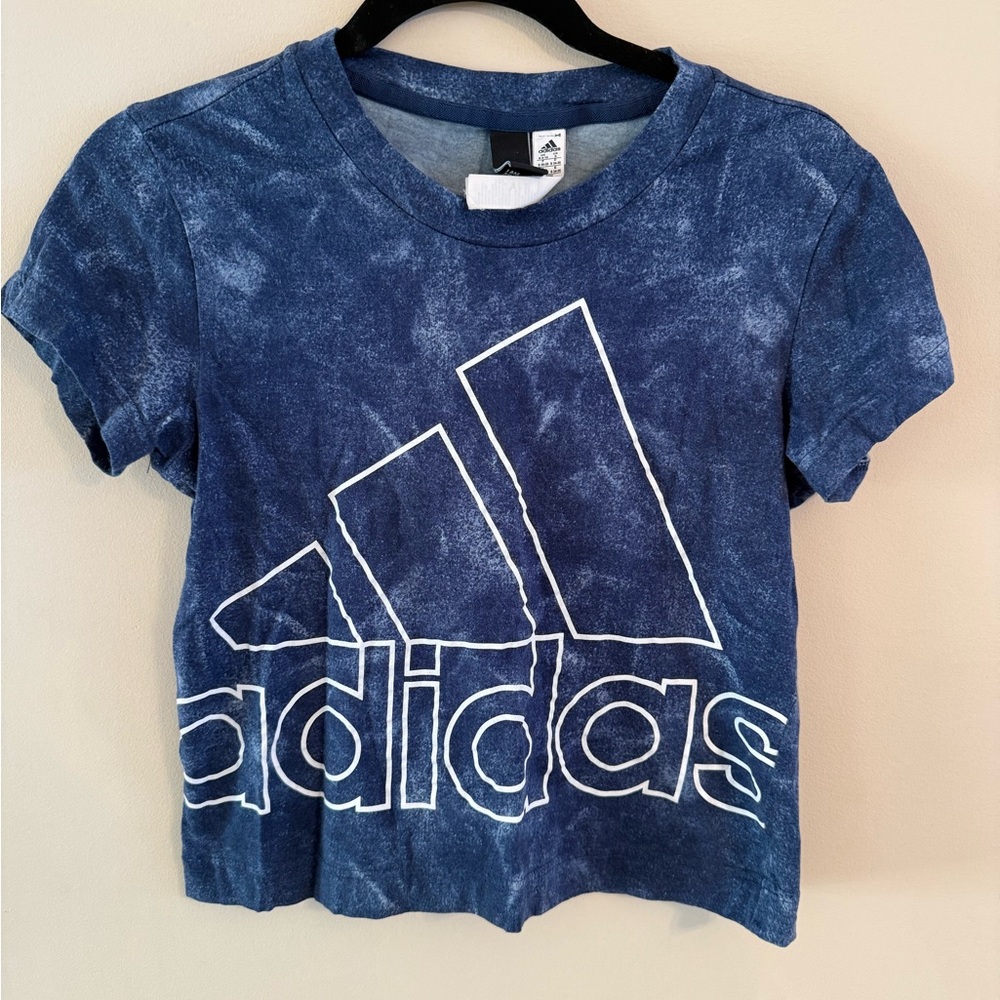 Adidas Women’s Distressed Blue Logo Tee